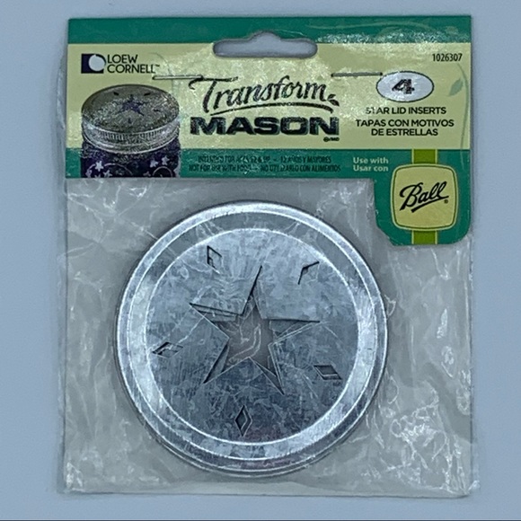 Transform Mason | Kitchen | Transform Mason Star Lid Inserts 4 Ct ...